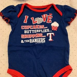 Texas rangers onesie, one blue && sliver outfit
